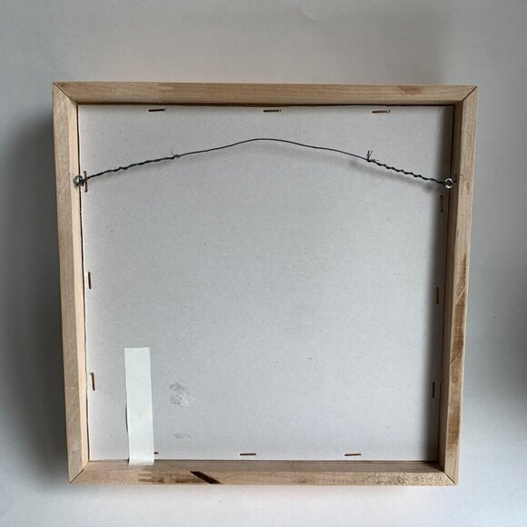 Signed 3D Framed Portrait Man with Blue Checked Background Wood Frame 2000 - Picture 5 of 5